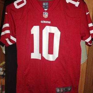 Nike Men's Red and White Sports Jersey